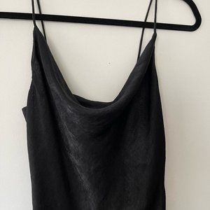 Zara Black Slip Dress with Side Slits Size XS